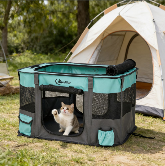Foldable Pet Playpen, Cat Dog Playpen, Portable Dog Cage soft Portable Exercise Kennel Tent,  Puppy Pen Indoors/Outdoors Pet Tent Fence