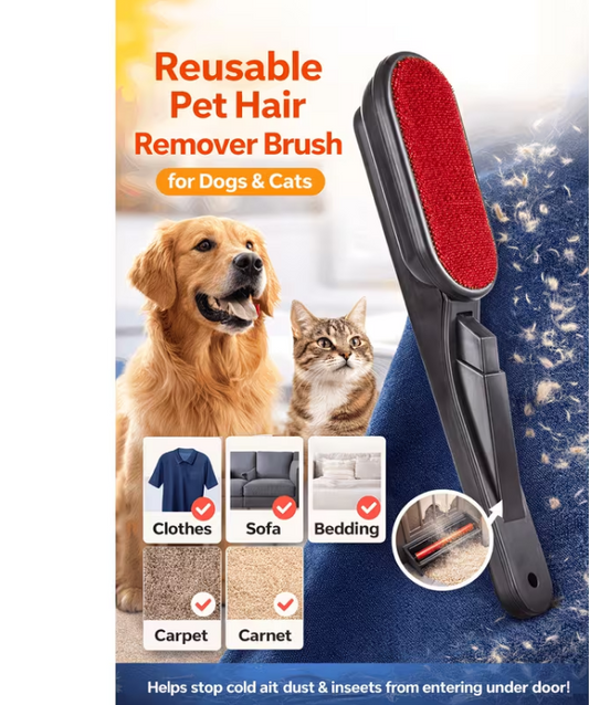 Velvet Hair Removing Clothes Brush, Reusable Velvet Lint Brush for Clothes and Furniture, Pet Hair Remover